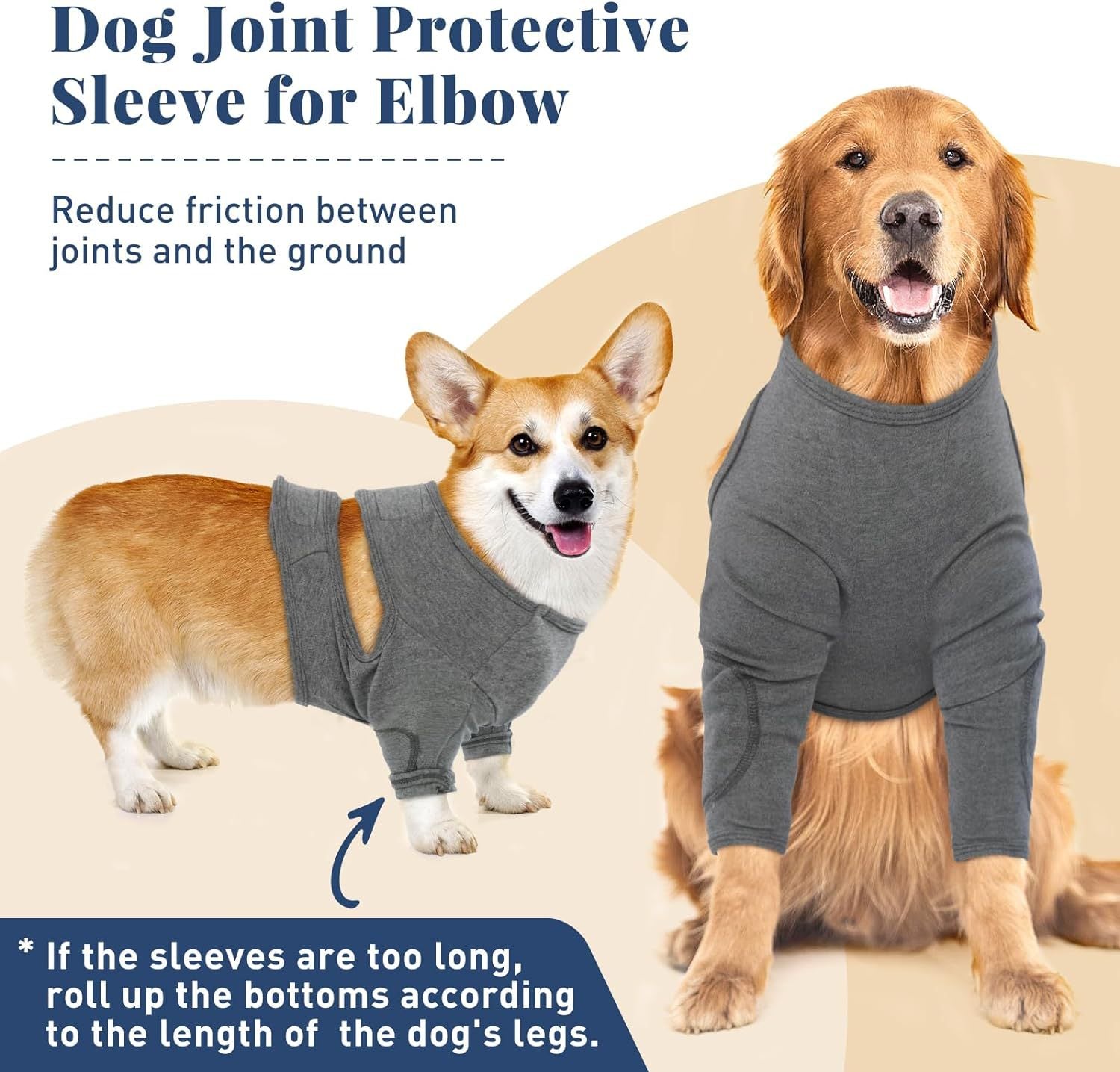 XXL Pet Front Leg Protective Sleeve - Elastic Dog Leg Guard for Post-Surgery Protection, Prevents Licking and V888-ELOSUNG12137