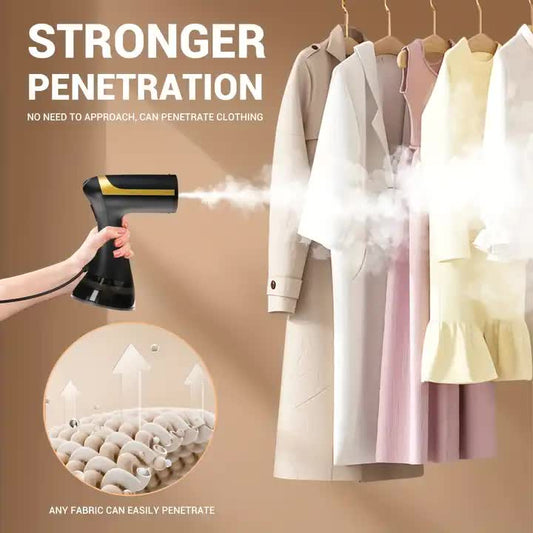 Black Handheld Garment Steamer - Portable Mini Steam Iron for Home Use, Wrinkle Remover & Fabric Freshener, V888-ELOSUNG12174