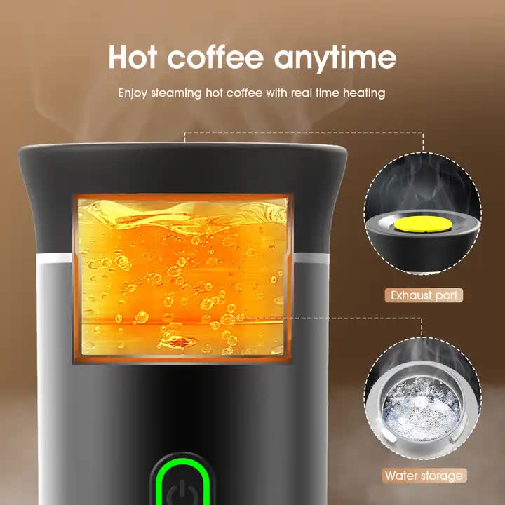 Black Portable Espresso Coffee Machine - Universal 3-in-1 Capsule, Coffee Powder, and Espresso Maker V888-ELOSUNG12238