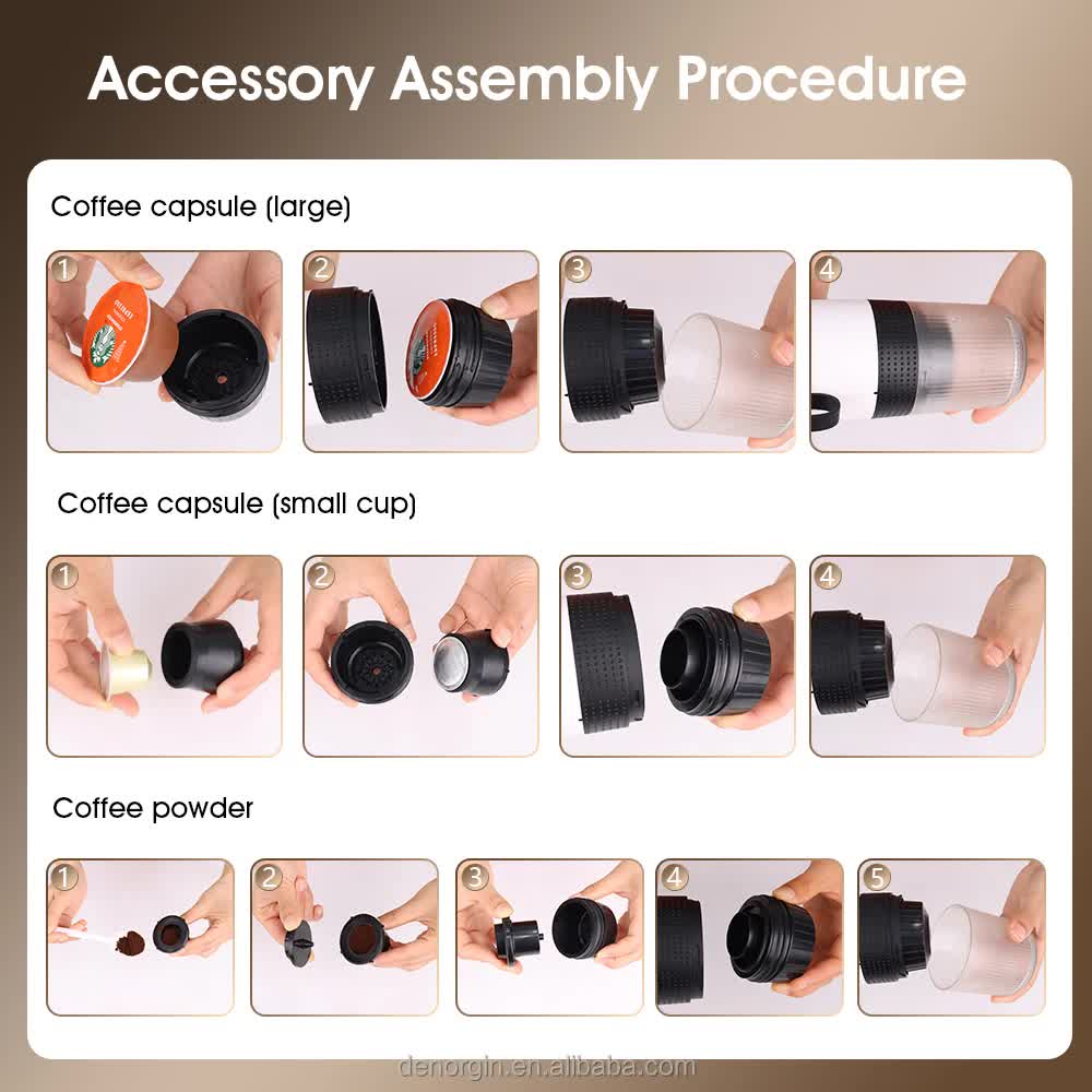 White Portable Espresso Coffee Machine - Universal 3-in-1 Capsule, Coffee Powder, and Espresso Maker V888-ELOSUNG12241