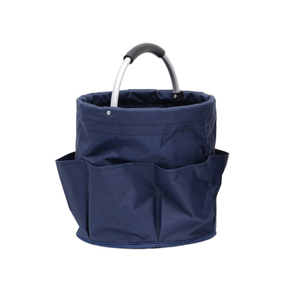 Navy Blue Portable Picnic Basket, Foldable Outdoor Beach Basket with Handle, Multi-Use Storage and Wash Bag V888-ELOSUNG12310