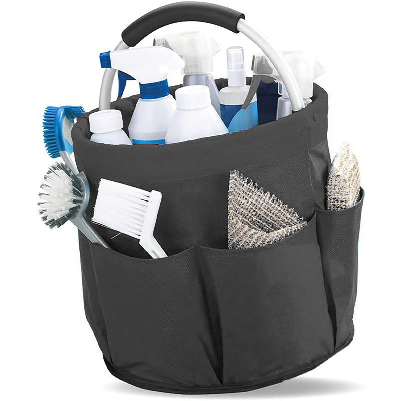 Navy Blue Portable Picnic Basket, Foldable Outdoor Beach Basket with Handle, Multi-Use Storage and Wash Bag V888-ELOSUNG12310