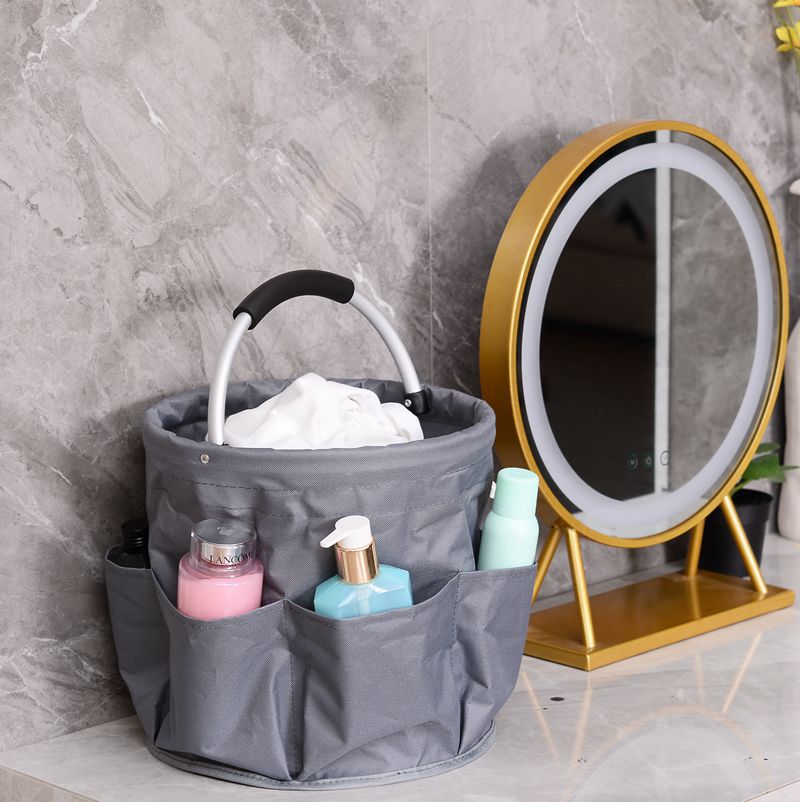 Navy Blue Portable Picnic Basket, Foldable Outdoor Beach Basket with Handle, Multi-Use Storage and Wash Bag V888-ELOSUNG12310