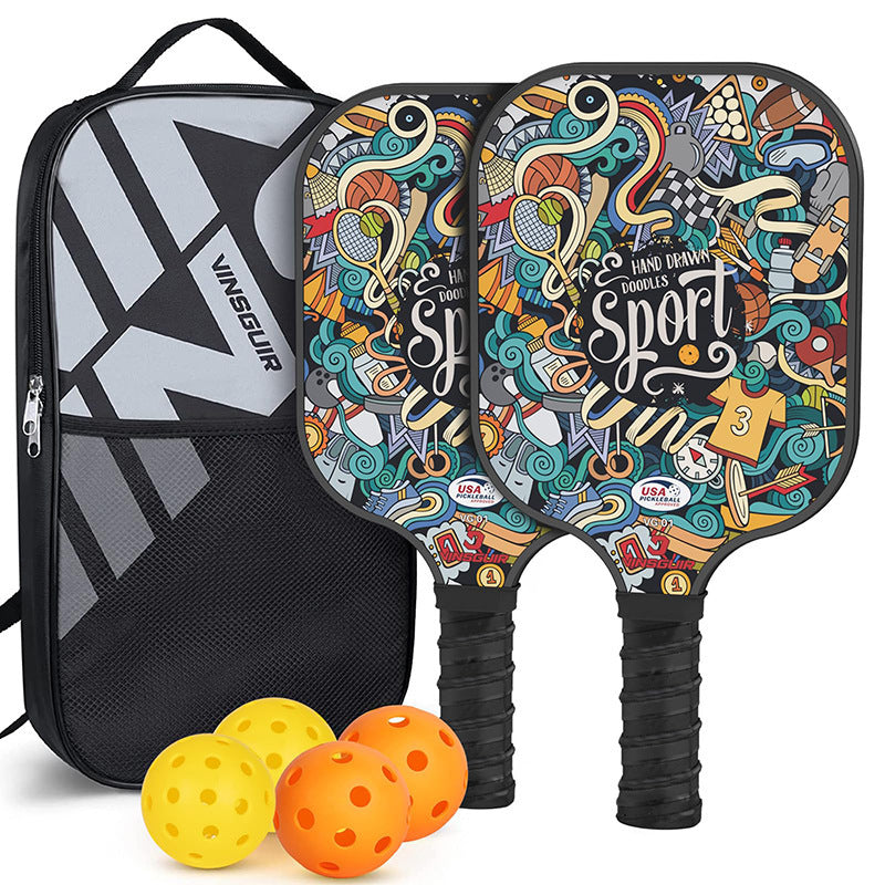 Graffiti Model Fiberglass Pickleball Paddle Set - Vibrant Design for Enhanced Gameplay V888-ELOSUNG12364