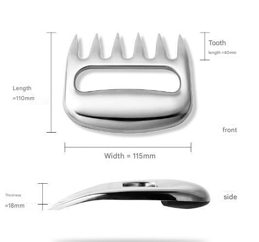 Stainless Steel Meat Shredding Claws - Multipurpose BBQ Tool for Pulled Chicken and Pork V888-ELOSUNG12368