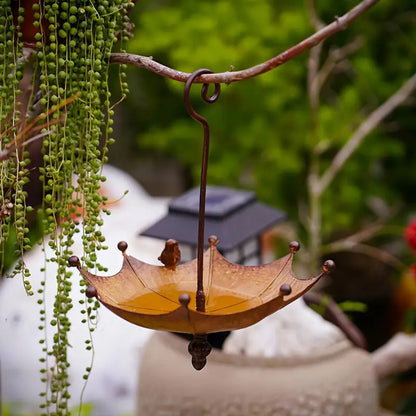 Umbrella-Shaped Bird Feeder - Metal Hanging Garden Decoration V888-ELOSUNG12372