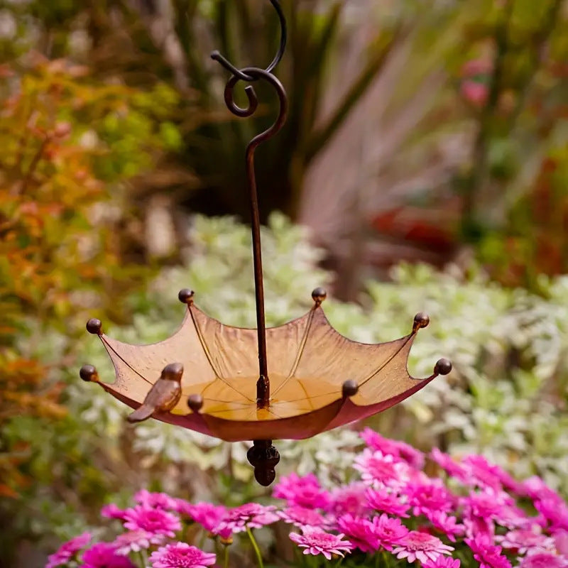Umbrella-Shaped Bird Feeder - Metal Hanging Garden Decoration V888-ELOSUNG12372