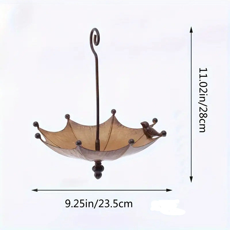 Umbrella-Shaped Bird Feeder - Metal Hanging Garden Decoration V888-ELOSUNG12372