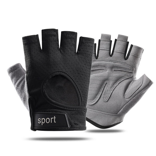 M Black Silicone Padded Workout Gloves - Non-Slip Weightlifting Gloves for Enhanced Grip and Palm Protection V888-ELOSUNG12508