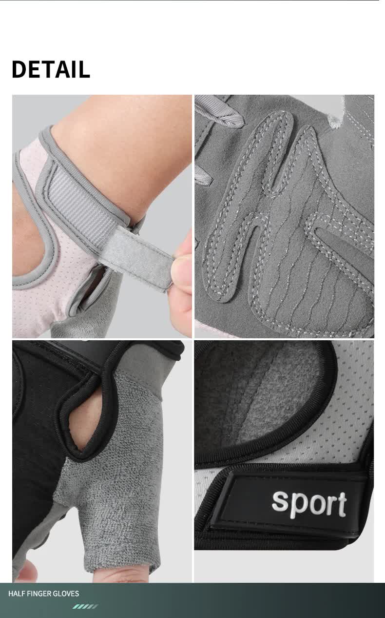 M Black Silicone Padded Workout Gloves - Non-Slip Weightlifting Gloves for Enhanced Grip and Palm Protection V888-ELOSUNG12508