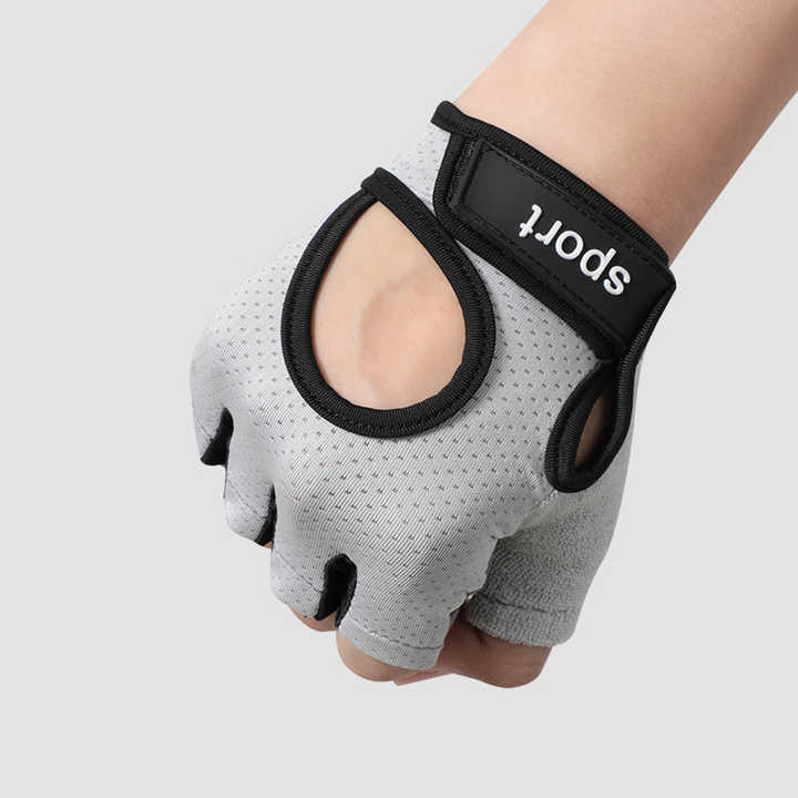 M Black Silicone Padded Workout Gloves - Non-Slip Weightlifting Gloves for Enhanced Grip and Palm Protection V888-ELOSUNG12508