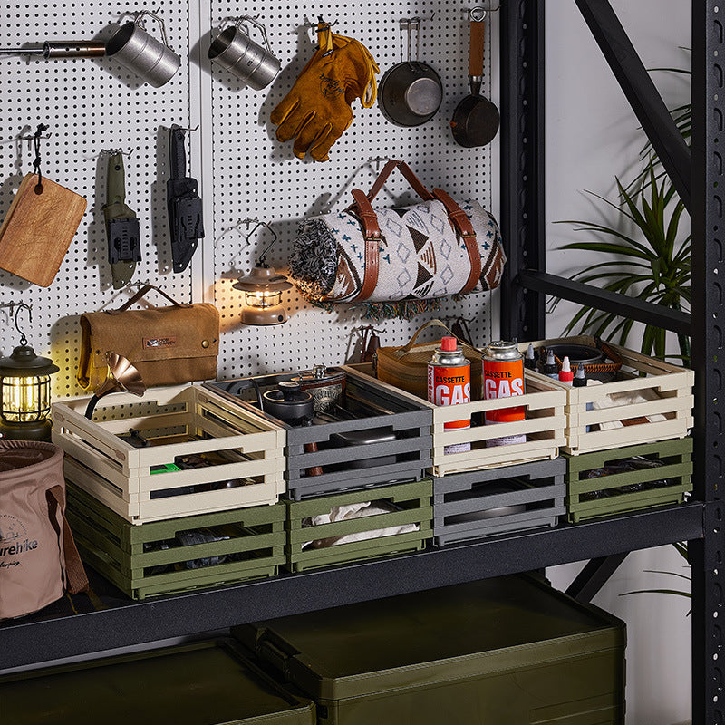 Green Foldable Industrial Storage Crates - Portable Outdoor Collapsible Storage Box for Home and Travel V888-ELOSUNG12530
