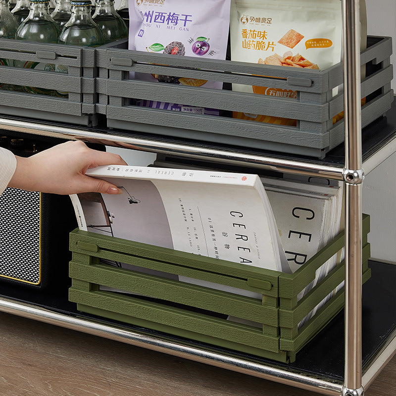 Green Foldable Industrial Storage Crates - Portable Outdoor Collapsible Storage Box for Home and Travel V888-ELOSUNG12530