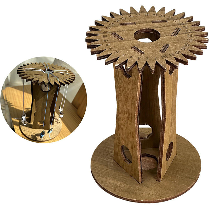 Wooden Kumihimo Marudai Stand - Craft Tool for Braiding and Creative Cord Making V888-ELOSUNG12534