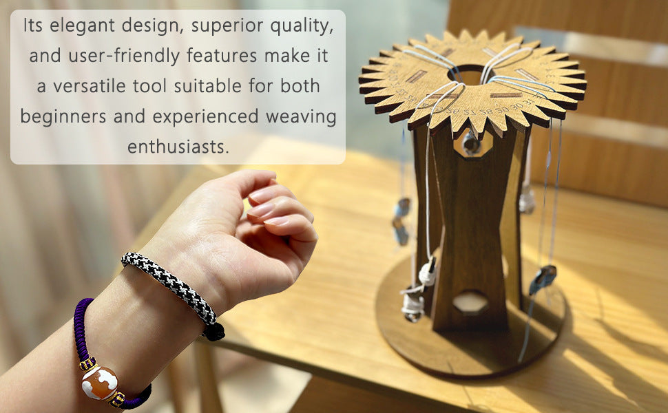Wooden Kumihimo Marudai Stand - Craft Tool for Braiding and Creative Cord Making V888-ELOSUNG12534