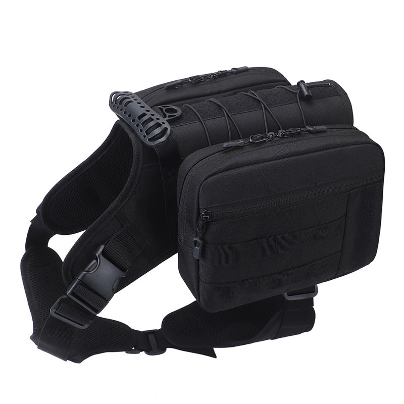 Black Dog Tactical Backpack Harness - Adjustable Outdoor Camouflage Saddle Bag for Dogs V888-ELOSUNG12562