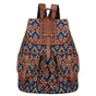 Lozenge Pattern Bohemian Style Canvas Backpack - Vintage Tribal Pattern Travel Bag with Leather Straps V888-ELOSUNG12567