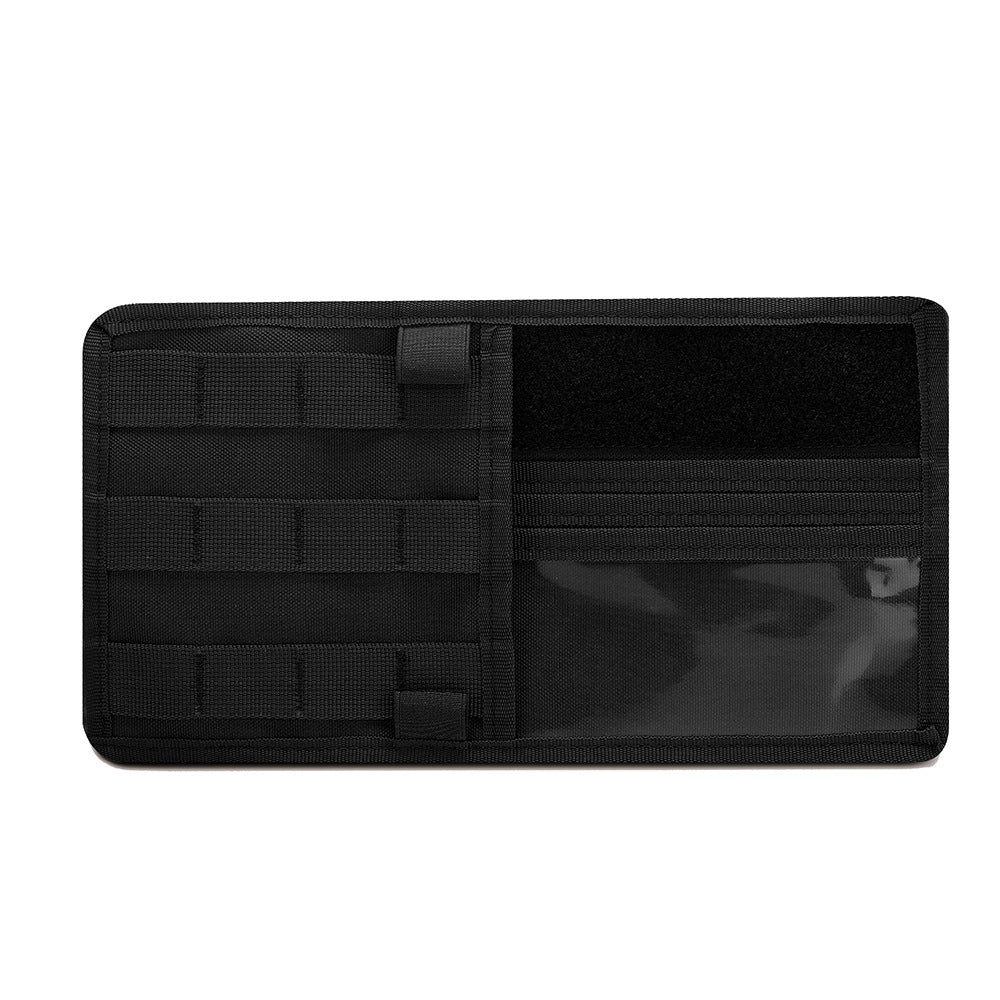 Black Car Sun Visor Organizer - Tactical Molle Storage Panel with Multi-Pocket Design V888-ELOSUNG12571
