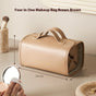 Brown Roll-Up Travel Makeup Bag - Compact Cosmetic Organizer with Multiple Compartments V888-ELOSUNG12605