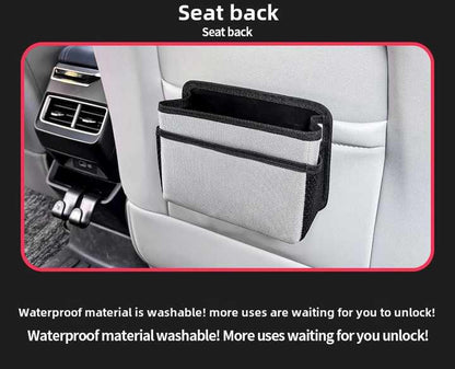 Grey Upgraded Waterproof Car Storage Bag - Multi-Position Hanging Organizer V888-ELOSUNG12625