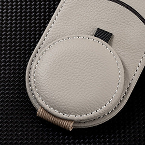 Beige Multifunctional Car Sun Visor Glasses Clip with Card Holder - Compact and Convenient V888-ELOSUNG12639