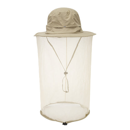 Beige Outdoor Mosquito Net Hat - Sun Protection and Insect Repellent Bucket Hat V888-ELOSUNG12640