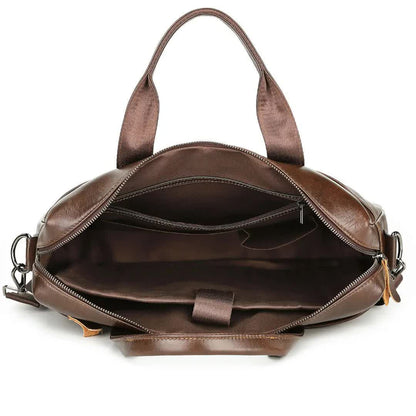 Coffee Men's Genuine Leather Briefcase - Classic Business Messenger Bag V888-ELOSUNG12650