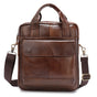 Brown Men's Genuine Leather Shoulder Bag - Vintage Business Briefcase V888-ELOSUNG12653