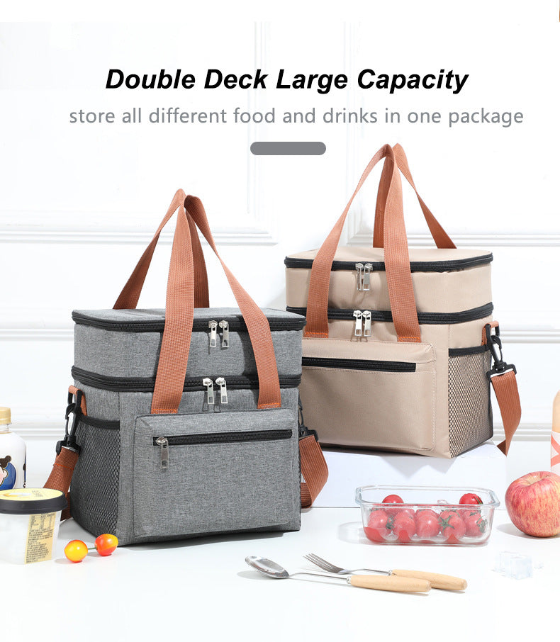 Grey Waterproof Insulated Lunch Bag - Leakproof Thermal Cooler for Food and Drinks V888-ELOSUNG12659