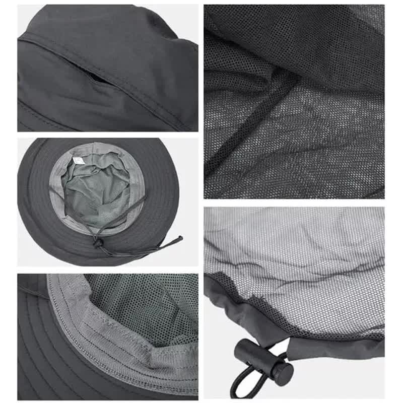 Pink Outdoor Mosquito Net Hat - Sun Protection and Insect Repellent Bucket Hat V888-ELOSUNG12670