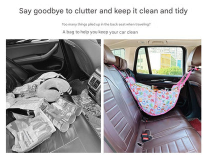 Green Car Back Seat Organizer Hammock - Portable Storage Solution V888-ELOSUNG12674