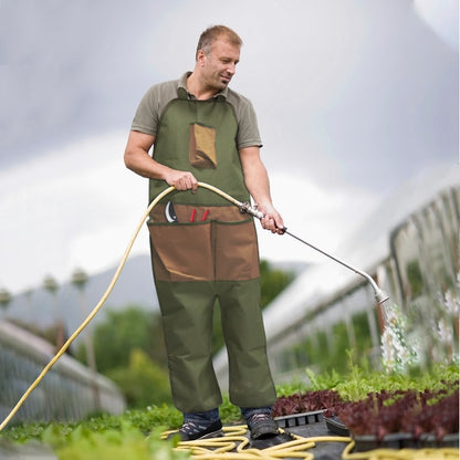 Khaki Pocket Heavy-Duty Gardening Apron with Adjustable Straps and Multi-Pocket Design V888-ELOSUNG12711