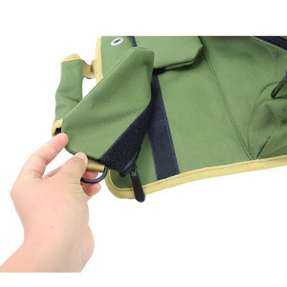 Green Portable Roll-Up Tool Organizer with Zippered Pockets V888-ELOSUNG12744