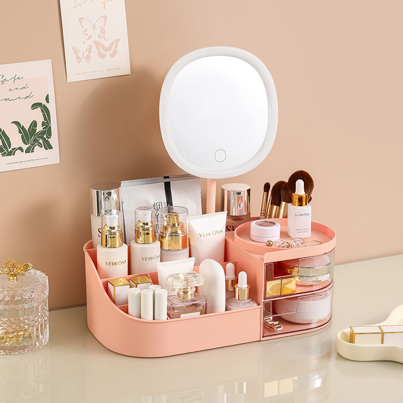 Cosmetic storage box contains mirror Nordic Fan (26.5*14.5*10cm) V888-ELOSUNG1275