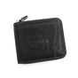 Black Men's Leather Wallet with Zipper and Horse Embossed Design - Compact and Stylish V888-ELOSUNG12756