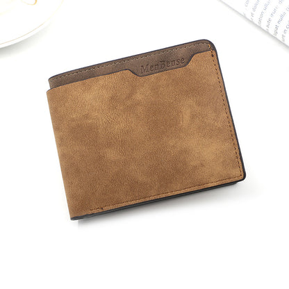 Light Brown Men's Genuine Leather Bifold Wallet - Compact Design with Multiple Card Slots V888-ELOSUNG12765