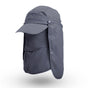 Dark Grey UV Protection 4-in-1 Outdoor Sun Hat with Removable Flaps V888-ELOSUNG12779