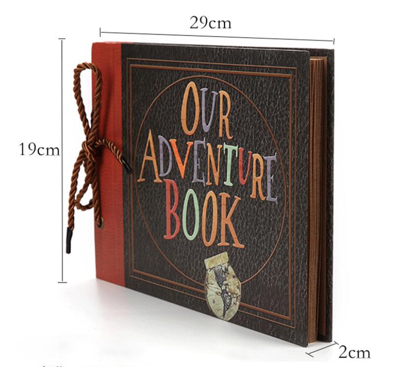 DIY Scrapbook Adventure Album - Retro Kraft Paper Photo Book with String Binding V888-ELOSUNG12811