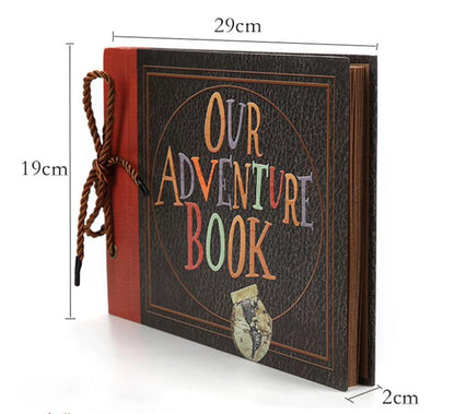 DIY Scrapbook Adventure Album - Retro Kraft Paper Photo Book with String Binding V888-ELOSUNG12811