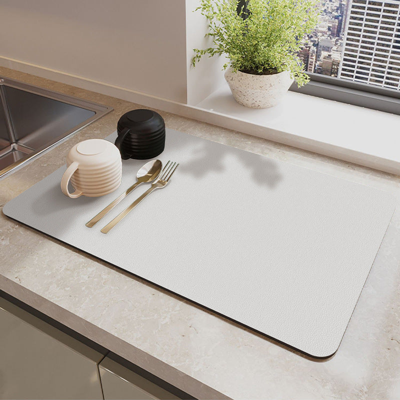 Silver Waterproof Quick-Dry Kitchen Mat - Non-Slip Rubber Base, Absorbent Technology Fabric, 4mm Thick V888-ELOSUNG12820