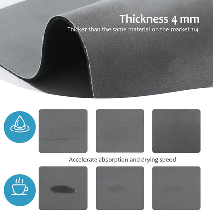 Silver Waterproof Quick-Dry Kitchen Mat - Non-Slip Rubber Base, Absorbent Technology Fabric, 4mm Thick V888-ELOSUNG12820