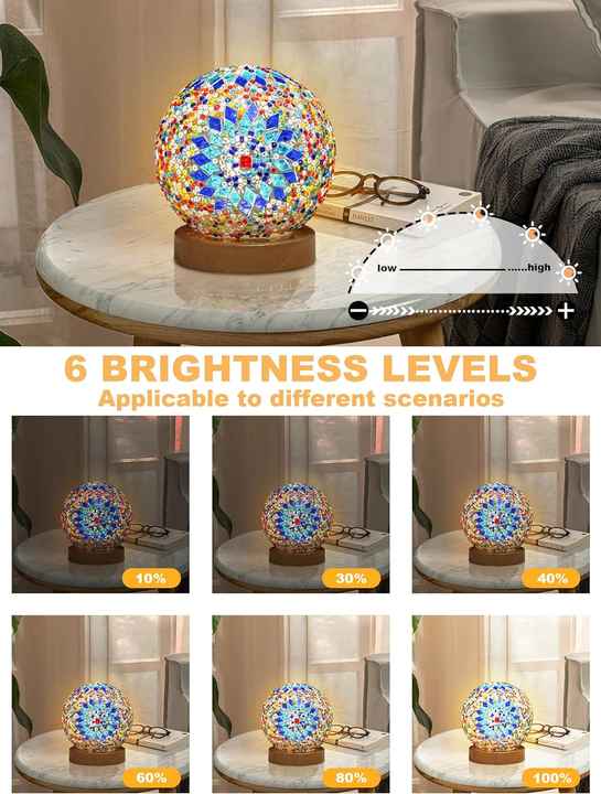 Pink Handmade Mosaic Glass Lamp - Vibrant Decorative Table Light V888-ELOSUNG12850