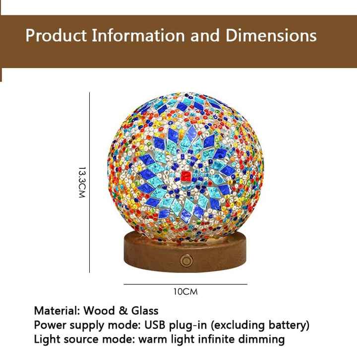 Wavy Blue Handmade Mosaic Glass Lamp - Vibrant Decorative Table Light V888-ELOSUNG12852