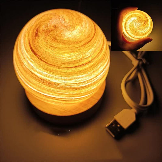 Sunset LED Planet Night Light with Wooden Base, USB Rechargeable V888-ELOSUNG12866