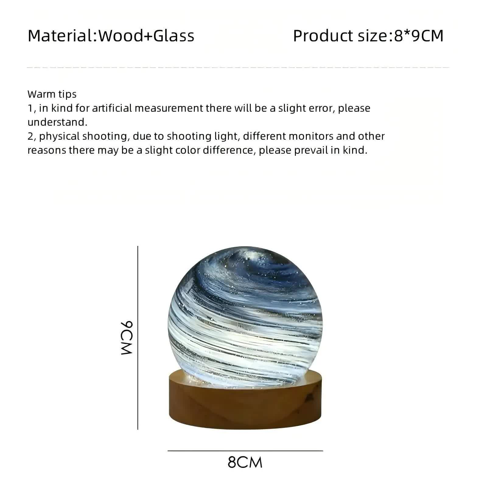 Sunset LED Planet Night Light with Wooden Base, USB Rechargeable V888-ELOSUNG12866