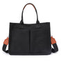 Black Stylish Canvas Briefcase Tote Bag with Large Capacity for Women V888-ELOSUNG12880