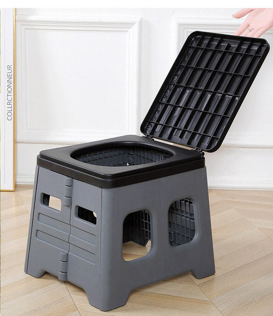 Green Portable Folding Outdoor Toilet with Lid - Heavy Duty 150kg Capacity V888-ELOSUNG12906