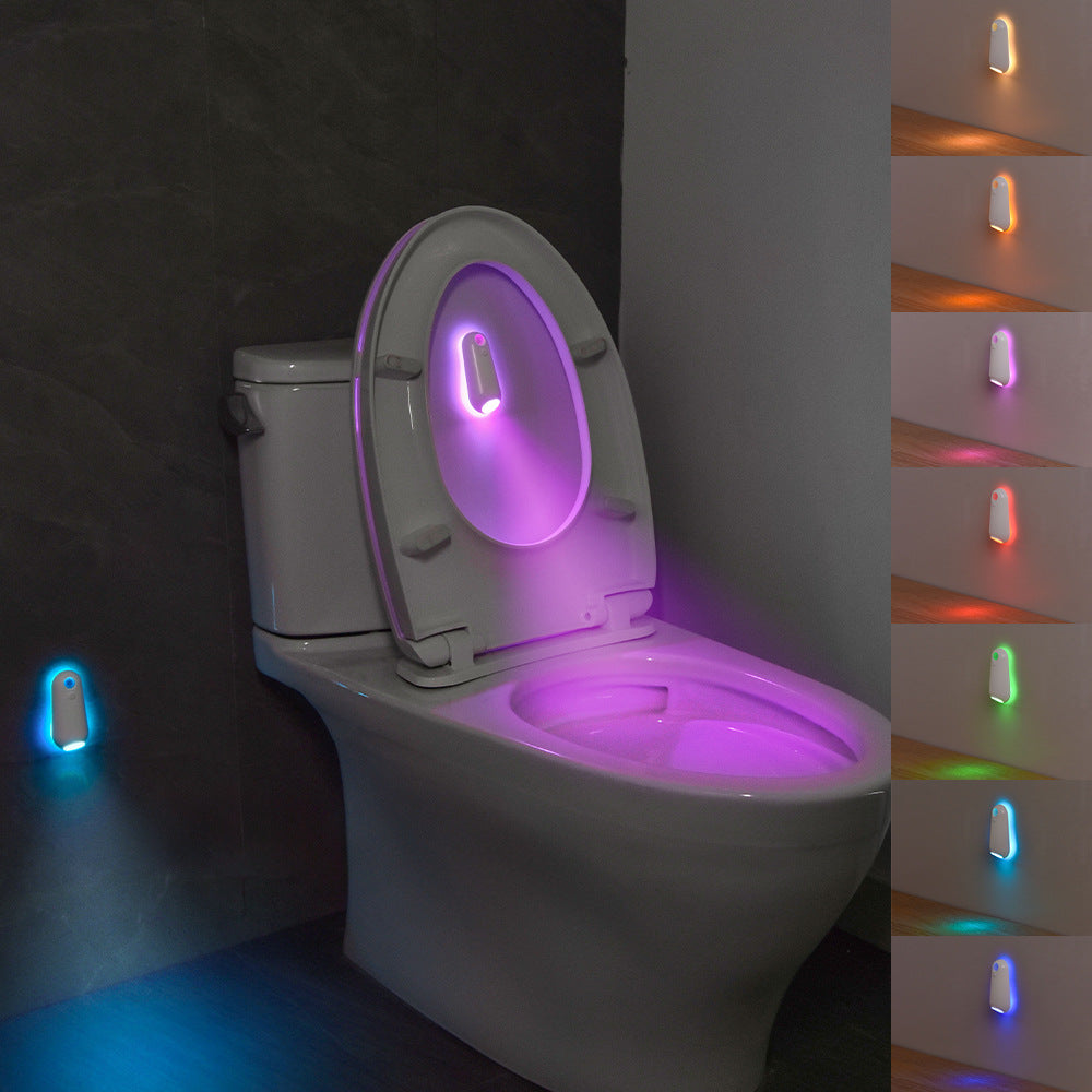 LED Motion Sensor Toilet Night Light - 8-Color Adjustable Glow with Modern Design V888-ELOSUNG12930