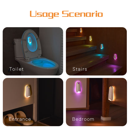 LED Motion Sensor Toilet Night Light - 8-Color Adjustable Glow with Modern Design V888-ELOSUNG12930