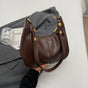 Brown Vintage Faux Leather Hobo Shoulder Bag - Classic and Versatile Handbag V888-ELOSUNG12966
